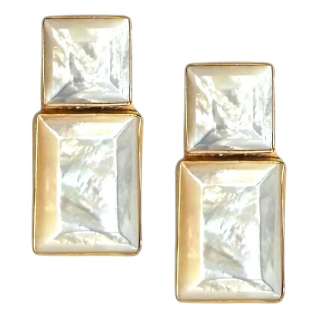Pearl Block Earring For Sale