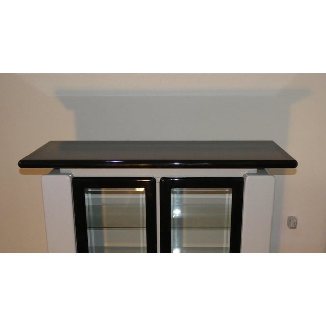 Wood Two-Tone Lacquered Wood Bar Cabinet, Italy, 1980s For Sale - Image 7 of 14