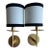 Kate Spade New York Walker Small Sconces in Gild With Cream Linen Shade With Black Linen Trim - Pair For Sale