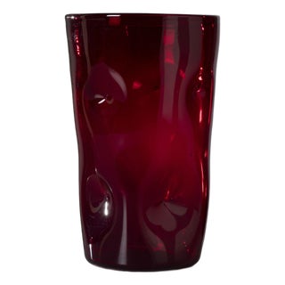 Empoli Glass Vase in Ruby Red, Italy, 1950s For Sale