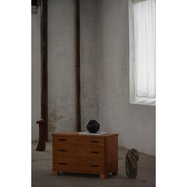Scandinavian Art Deco Chest of Drawers in Birch, 1930s For Sale - Image 3 of 18
