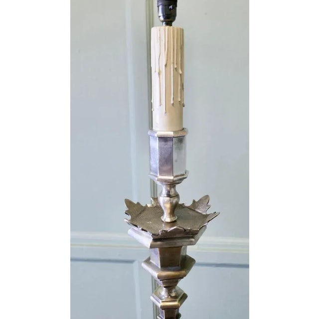 Silver-Plated Floor Lamp, 1900s For Sale - Image 9 of 11