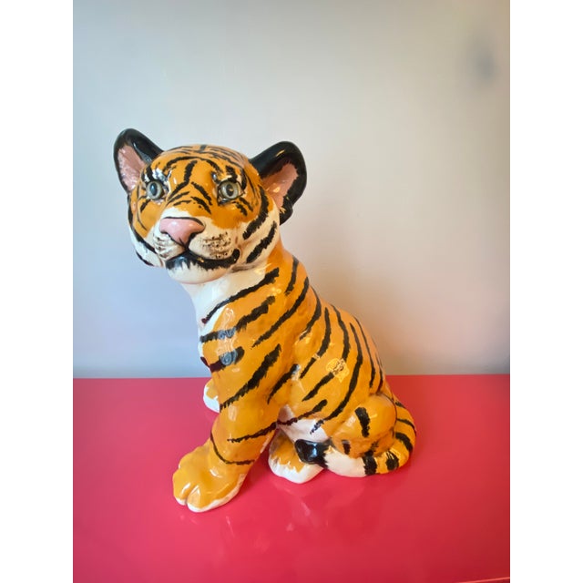 1976 Hollywood Regency Ceramic Studio Artist Signed Tiger Sculpture Figure For Sale - Image 13 of 13