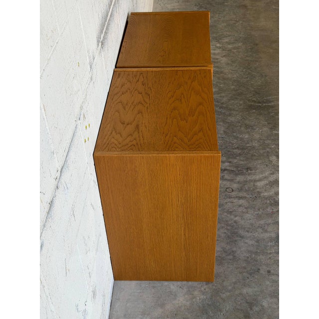 Wood Oak Nightstands With Open Cubbies and Drawers Set of 2 Mid-Century Modern 1970s For Sale - Image 7 of 10