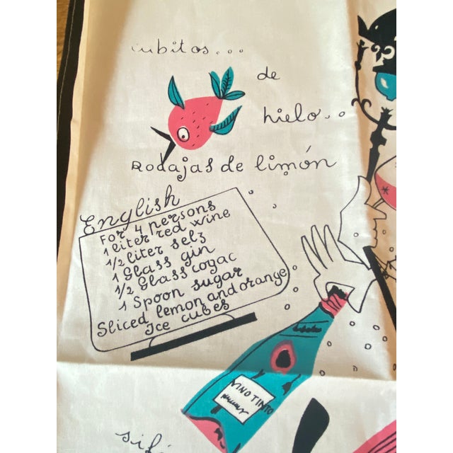 Vintage Whimisical Spanish Recipe Kitchen Towels, Set of 2 For Sale - Image 10 of 12