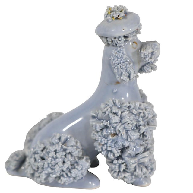 Ceramic 2 Pc. Set Mid Century Spaghetti Pottery Poodle Dogs For Sale - Image 7 of 10