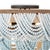 Boho Chic Ombre Wood Bead Flush Mount, Blues For Sale - Image 3 of 7