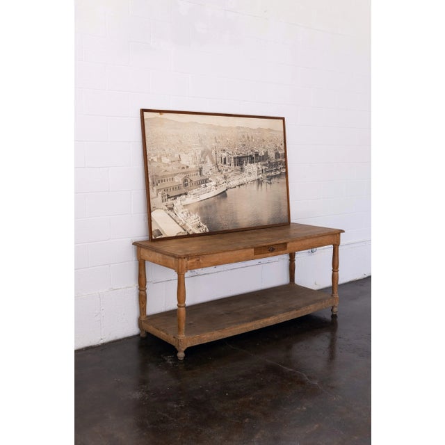 Vintage 1940's Spanish Wood Framed Photograph, Port of Barcelona For Sale - Image 6 of 11