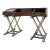 Vintage Drexel Oxford Square Campaign Roll Top Desk by John Van Koert With Gilt X-Base For Sale