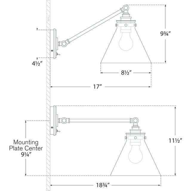 Modern Chapman & Myers for Visual Comfort Signature Parkington Single Library Wall Light in Antique-Burnished Brass For Sale - Image 3 of 5