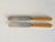 Vintage Univesal Stainless Butterscotch Handle Knife Pair (2) in Bakelite
