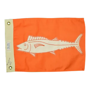 "Hawaiian Marine Capture Orange Wahoo Fish Flag"
