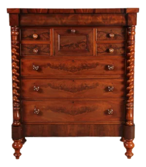 Antique English Victorian Chest of Drawers in Mahogany, 1850