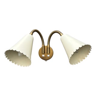 Scandinavian 8661 Wall Lamp in Brass and Steel from Böhlmarks, 1940s For Sale