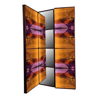 Room Divider with Design and Mirror by Pietro Meccani for Meccani Design For Sale