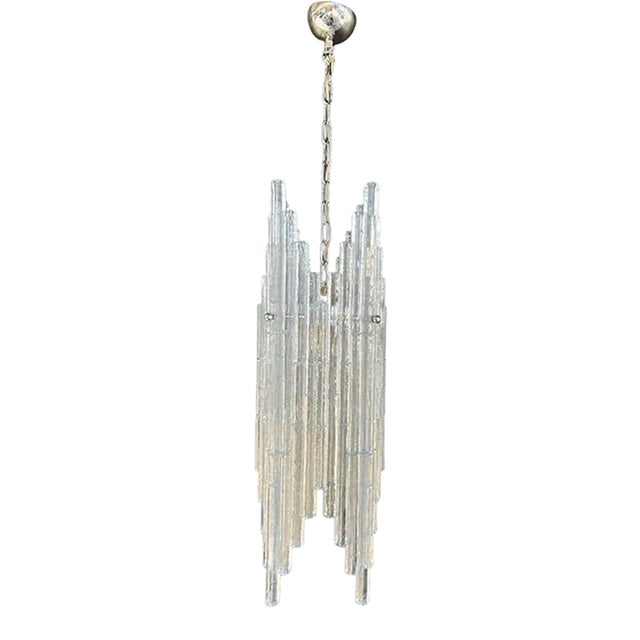 Vintage Italian Pendant With Murano Glass Rods by Poliarte For Sale