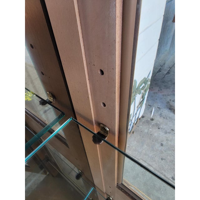 1970s Vintage French Style Wood China Cabinet. For Sale - Image 15 of 18