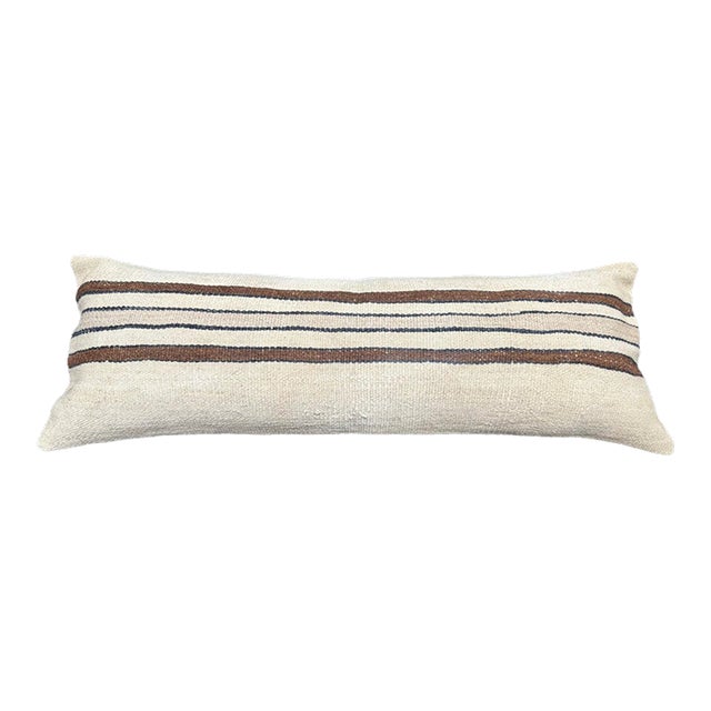 Turkish Hemp Pillow Cushion Natural Beige Brown Cushion Cover 14x40 For Sale
