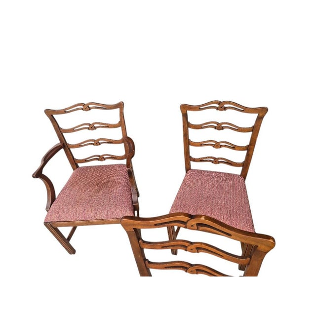 Vintage Traditional Ladderback Dining Chairs, Set of 6, Including 2 Armchairs For Sale - Image 6 of 6