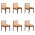 Cane and Patinated Cognac Leather Dining Room Chairs attributed to Tito Agnoli, Italy, 1966, Set of 6 For Sale - Image 12 of 12