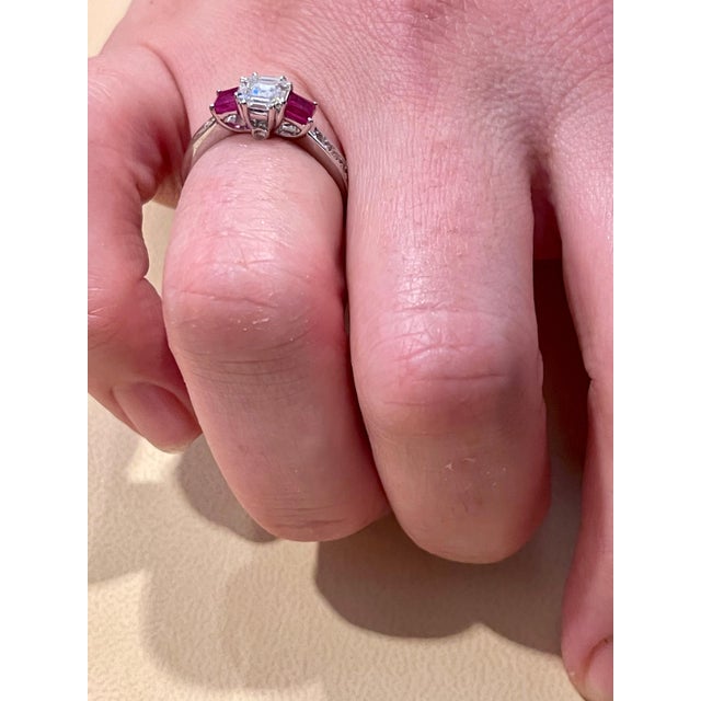 0.70 Ct Natural Ruby & 0.75 Ct Diamond 18 Karat White Gold Cocktail Ring For Sale - Image 18 of 18