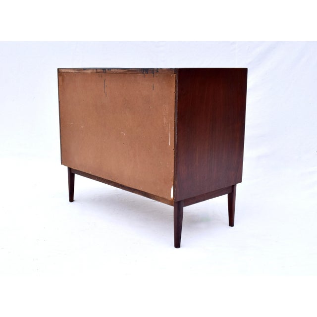 Mid Century Walnut Three Drawer Bachelors Chest by Jack Cartwright For Sale - Image 9 of 11