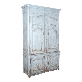 Large 17th Century French Louis XIV Period Painted Buffet Deux Corps For Sale