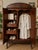 Art Deco Antique Art Deco Mahogany Chifforobe — Cedar Lining, Carved Doors, Brass Casters, C. 1930s–1940s For Sale - Image 3 of 11