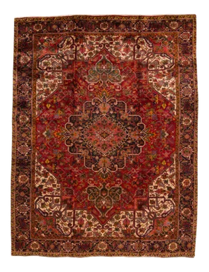 Mid-20th Century Vintage 10'x13' Persian Heriz Wool Rug