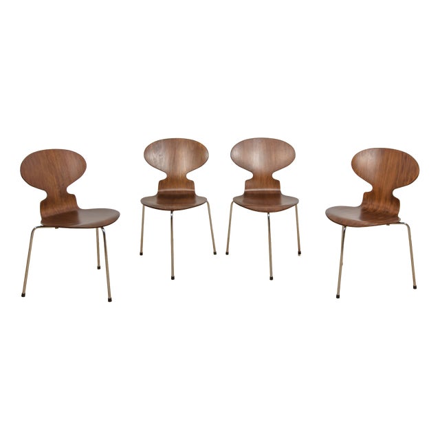 Mid-Century Model 3101 Ant Dining Chairs by Arne Jacobsen for Fritz Hansen, Denmark, 1970s, Set of 4 For Sale