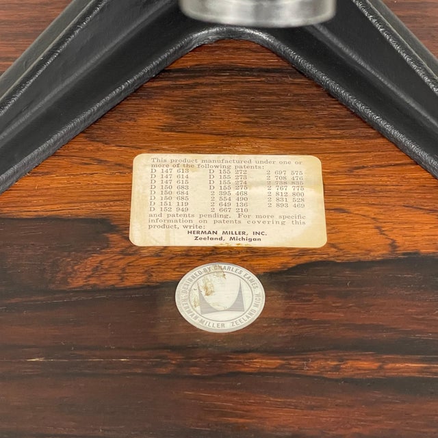 Brown Rare Pair of Early Rosewood Eames Lounge Chairs For Sale - Image 8 of 15