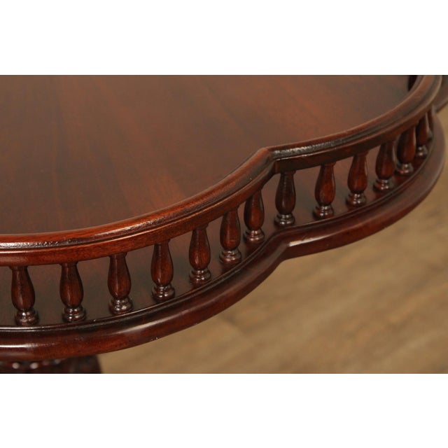 Late 20th Century Wellington Hall Carved Mahogany Tea Table For Sale - Image 5 of 12