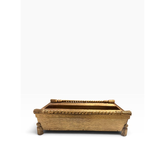 Vintage Stylebuilt Hollywood Regency Gilt Tassel 3-Piece Bathroom Vanity Set For Sale In Boston - Image 6 of 15