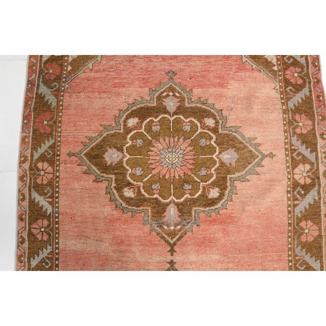 Faded Floral Vintage Turkish Rug, Golden Earth Tone Carpet, Quiet Luxury Living Room Decor