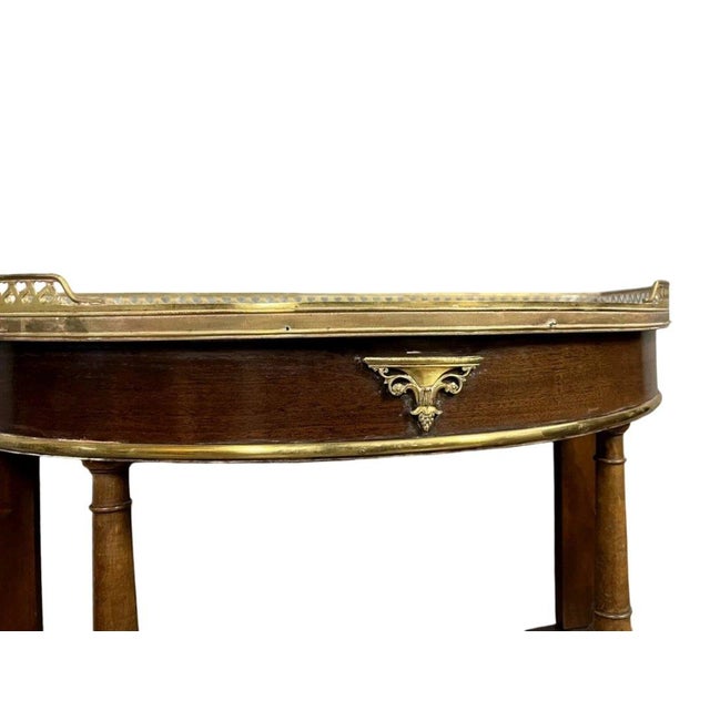 Parisian Louis XVI Style Half-Moon Shaped Mahogany Console Shelf For Sale - Image 3 of 5