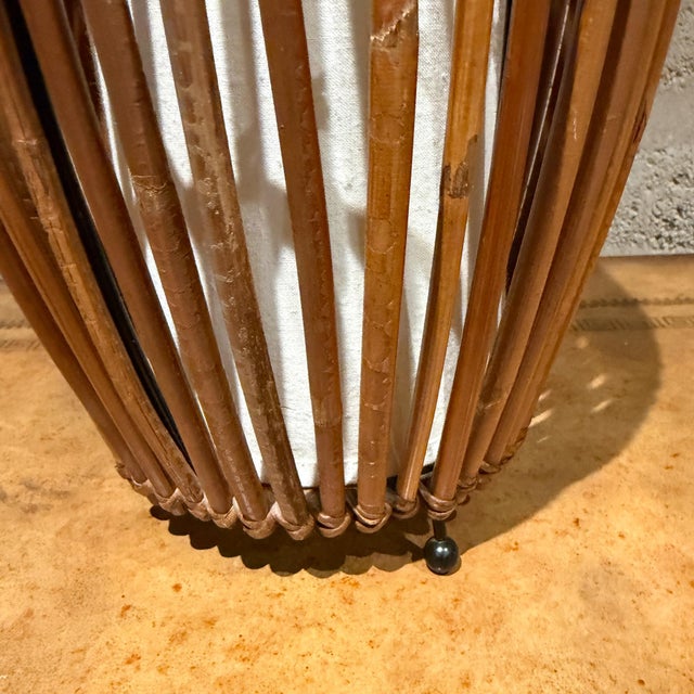 Franco Albini 1960s Italian Mid-Century Modern Bamboo & Rattan Table Lamp Franco Albini Attr For Sale - Image 4 of 10