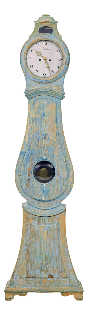 Mid 19th Century Swedish Pine Long Case Mora Clock, 1850s