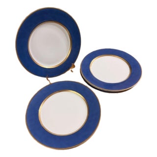 Vintage Fitz and Floyd Porcelain Renaissance Blue Platters - Set of 6 For Sale