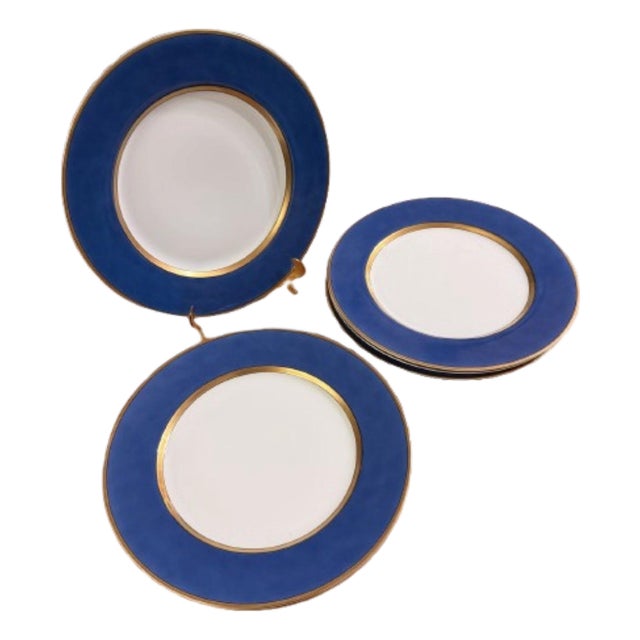 Vintage Fitz and Floyd Porcelain Renaissance Blue Platters - Set of 6 For Sale