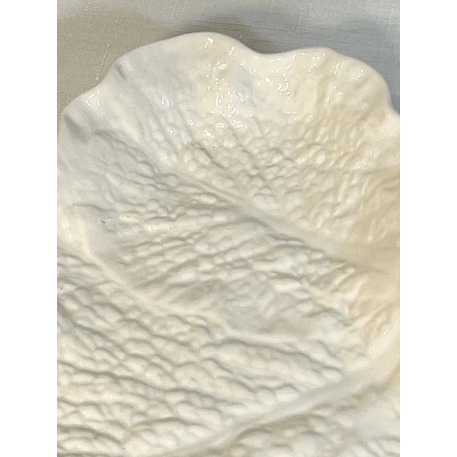 English Vintage Spode Imperial Fantasy Cabbage Leaf Crescent Plate - a Pair For Sale - Image 3 of 9