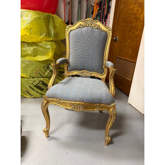 Traditional 1990s 8 Fortuny Upholstered Classic Dining Room Chairs For Sale - Image 3 of 5