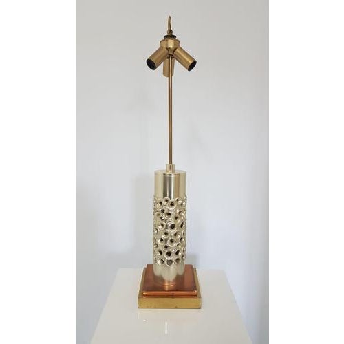 Brutalist Vintage Brutalist Table Lamp in Silver-Plated Aluminum by Willy Luyckx for Aluclair, 1960s For Sale - Image 3 of 13