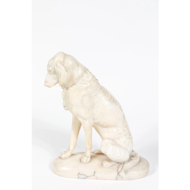 White Turn-of-the-Century Marble Hounds - A Pair For Sale - Image 8 of 8