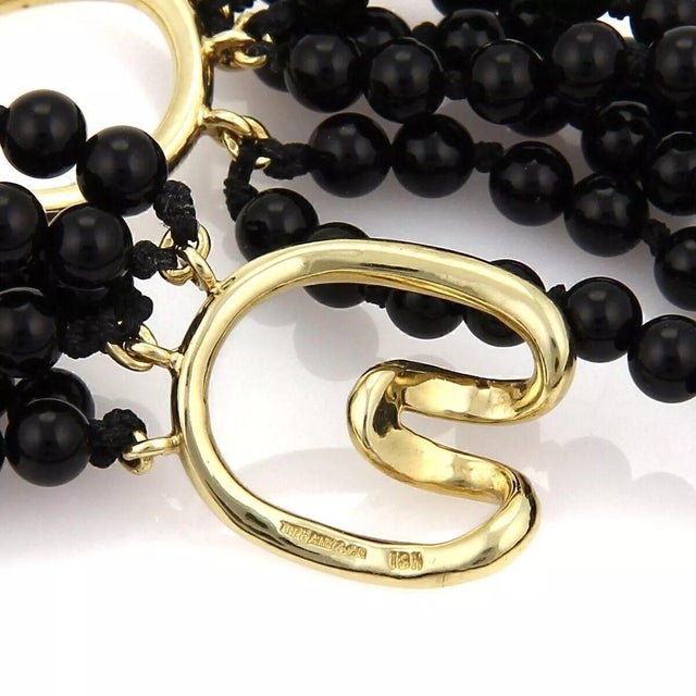 ネックレス・ペンダント August Harmony Onyx Beads Bow Necklace BMH1773 19249-tiffany-and-co-18k-