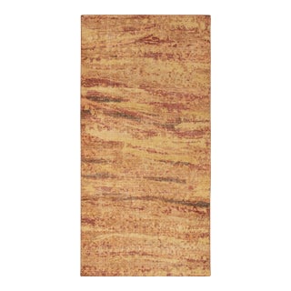 Distressed Style Rug in Red, Orange & Gold Abstract Pattern by Rug & Kilim For Sale