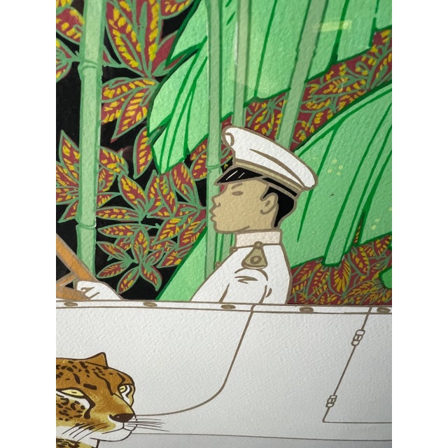 This is a lovely large framed lithograph by French artist, Philippe Henri Noyer in his signature surrealist/modernist...