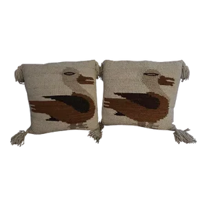 Vintage Hand-knit Pillows- a Pair