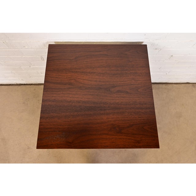 Paul McCobb for Calvin Furniture Linear Group Walnut Two-Tier Nightstand, Newly Refinished For Sale - Image 11 of 14