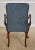Pair Vintage Restored & Reupholstered Blue Damask Armchairs For Sale - Image 4 of 12