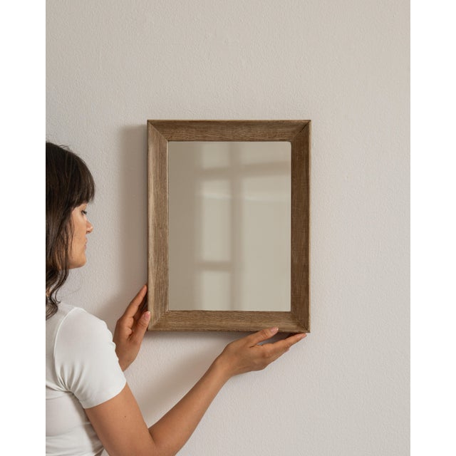 Wood 19th Century French Tan Oak Mirror For Sale - Image 7 of 15